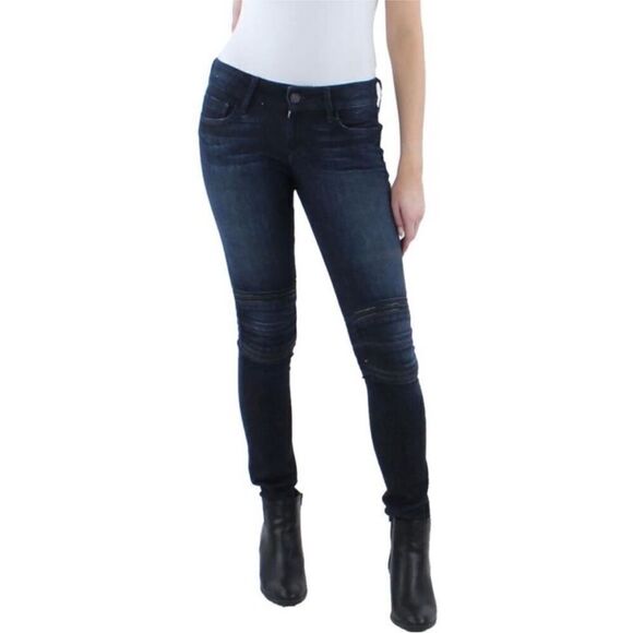 Black Halo NWT Womens Navy Denim Low Rise Skinny Ankle Jeans size 27 - Picture 1 of 2